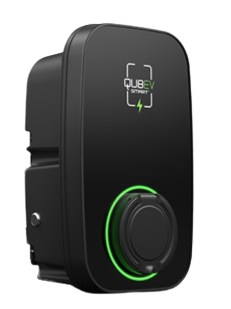 QUBEV Smart charger leaning to the right